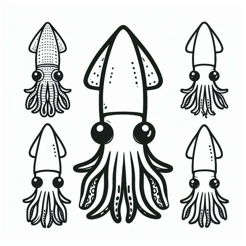 Squid coloring pages coloringlib