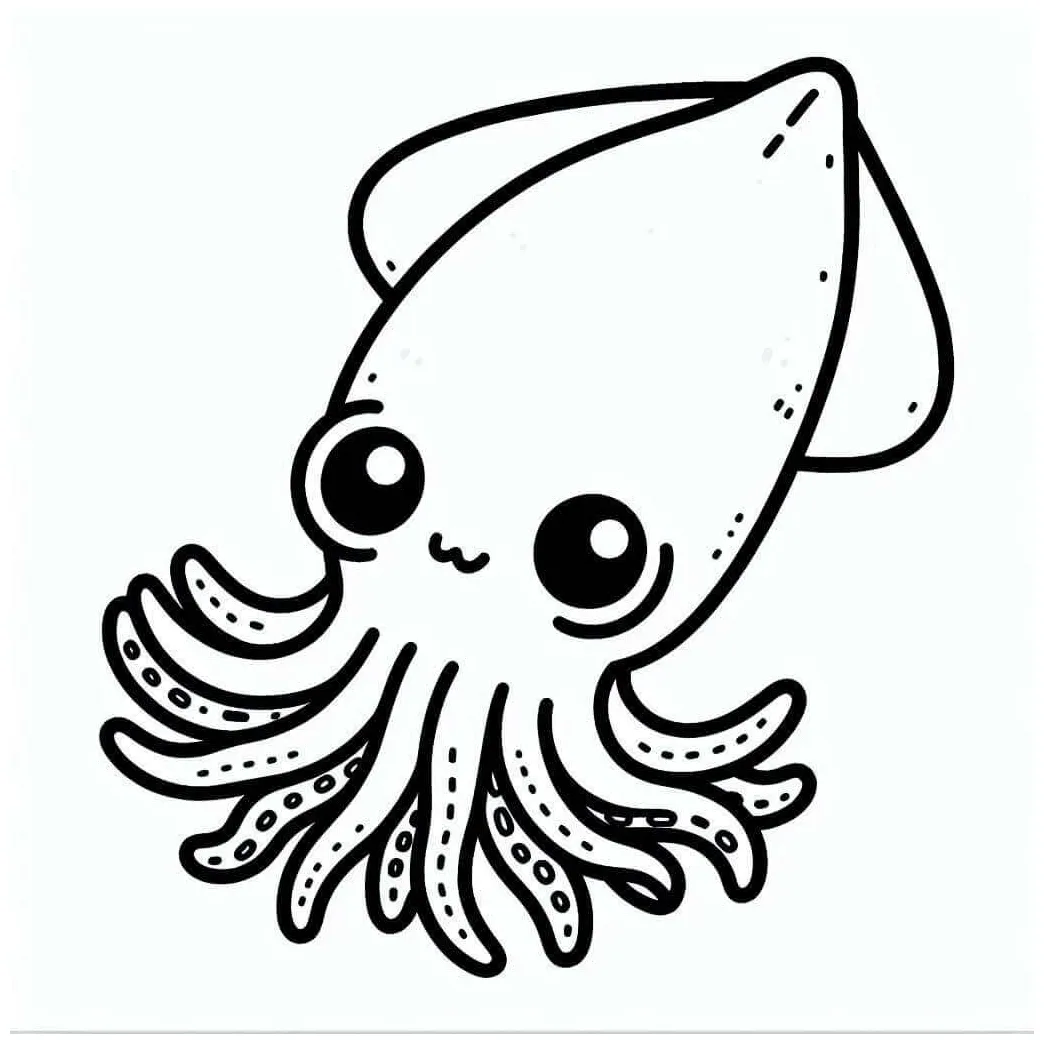 Squid coloring pages coloringlib