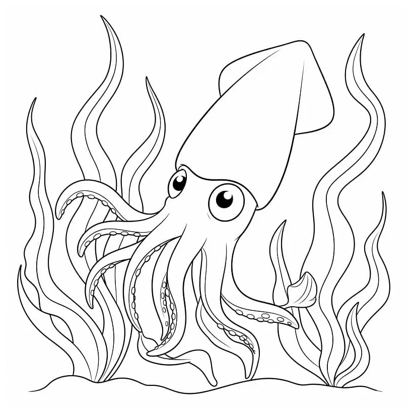 Giant Squid coloring page - Download, Print or Color Online for Free