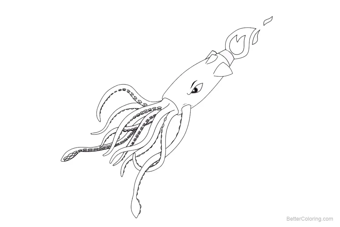 Squid Coloring Pages - Free Printable Coloring Pages