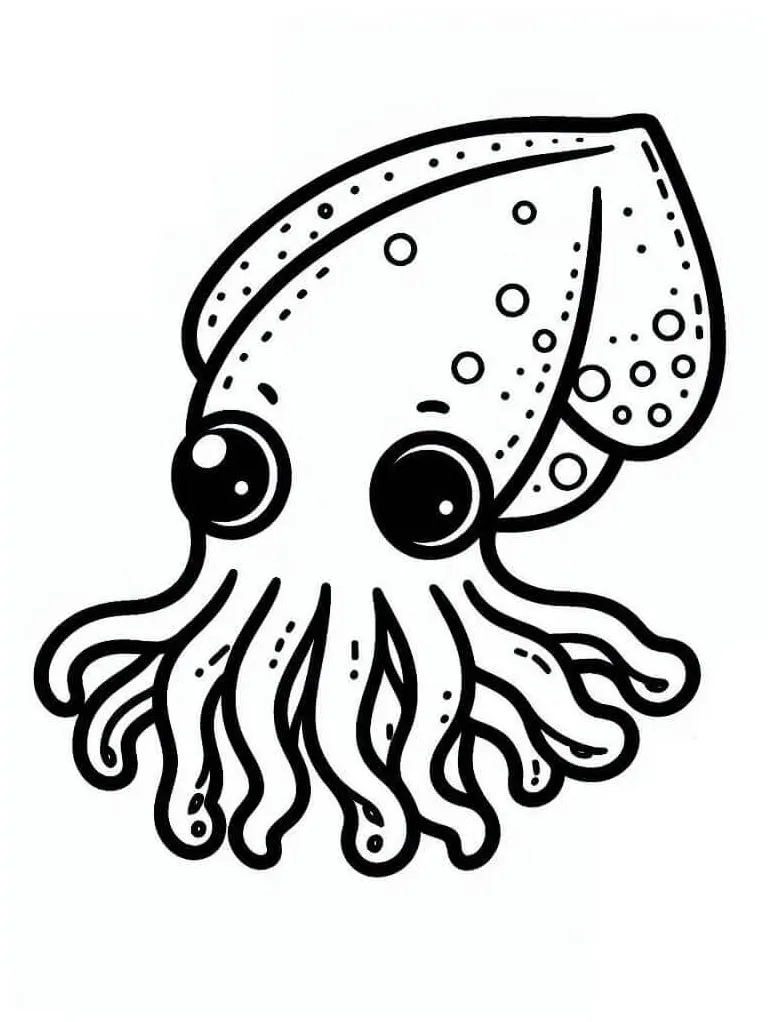 A Squid coloring page - Download, Print or Color Online for Free