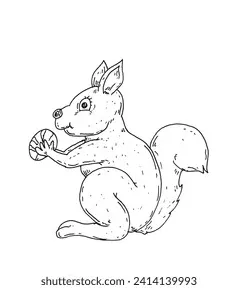 Squirrel nut coloring page stock illustration 2414139993 shutterstock