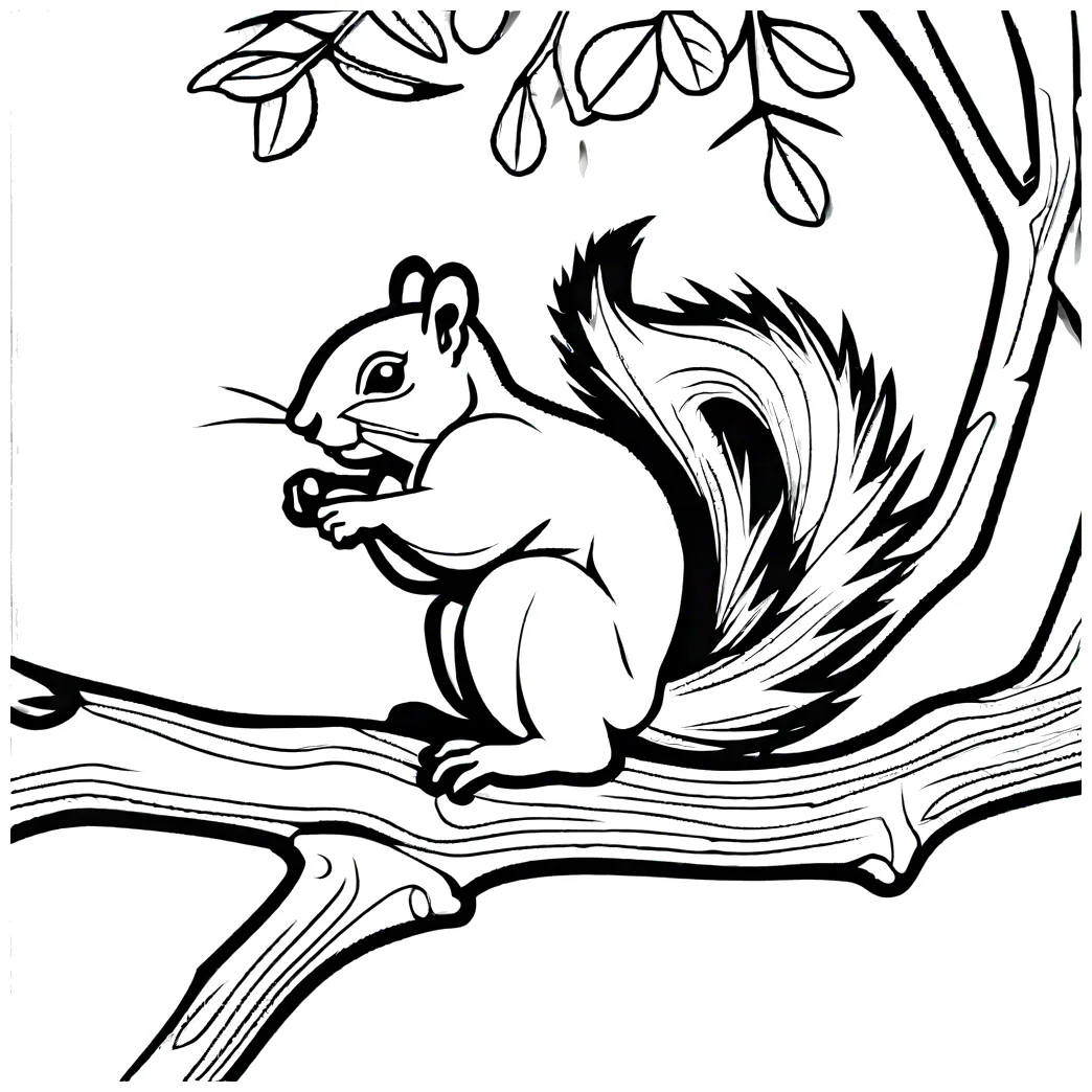Squirrel on a tree branch lulu pages