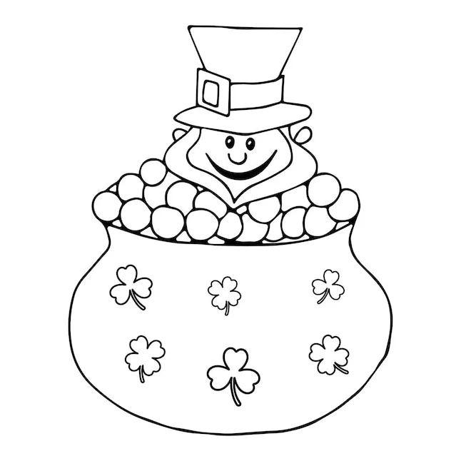 Premium vector vector flat design st patrick's day coloring page