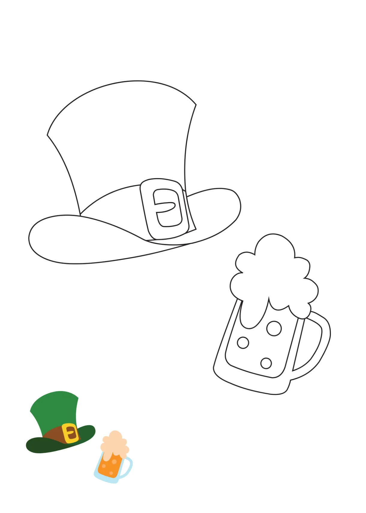Free happy st. patrick???s day coloring page template to edit online