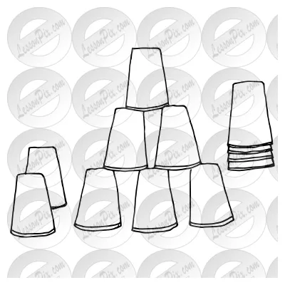 Stacking Cups Outline for Classroom / Therapy Use - Great Stacking Cups