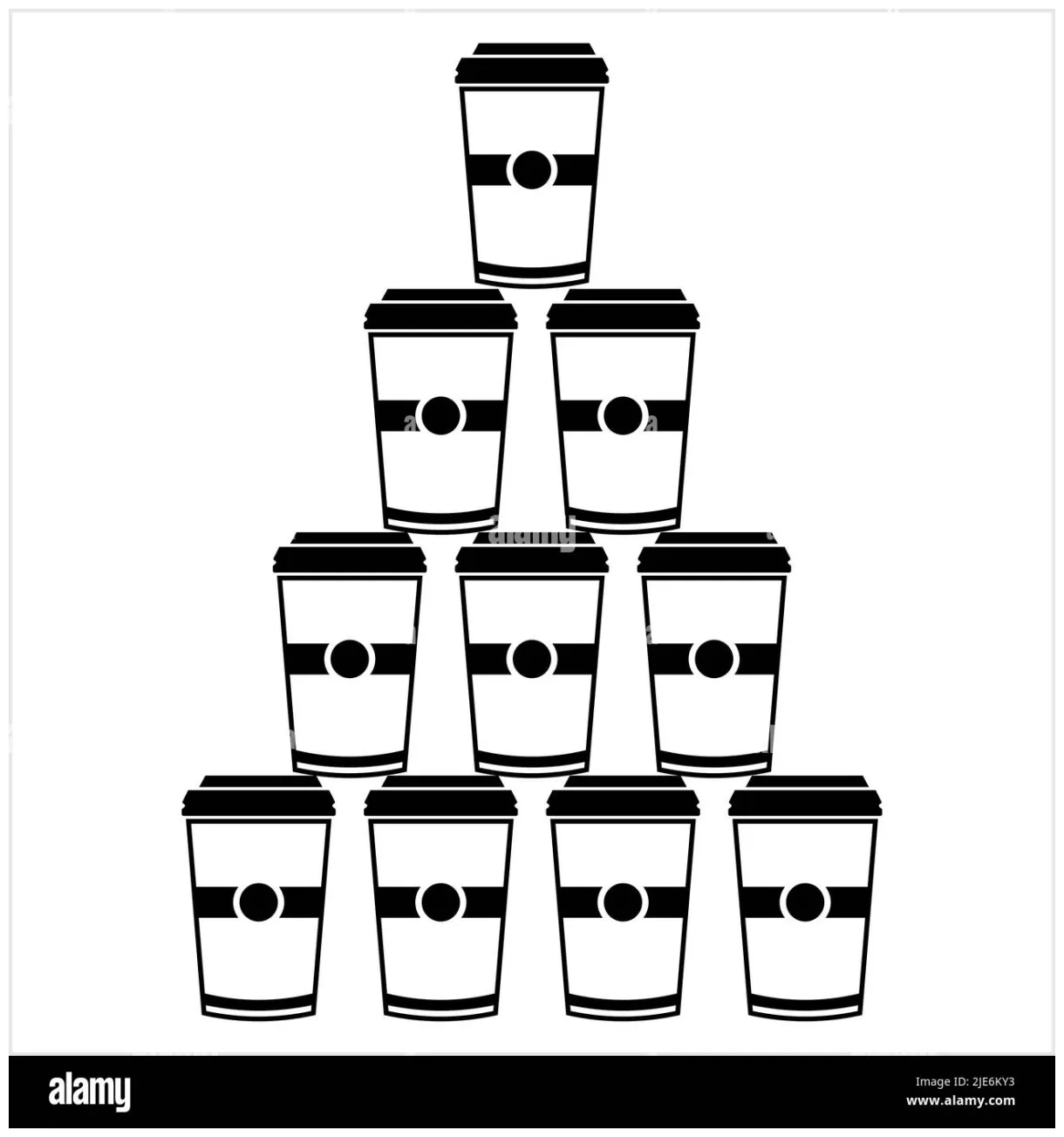 Stack Cups Icon, Cup Stacking Vector Art Illustration Stock Vector