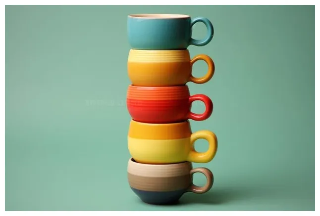 Premium AI Image | A set of colorful stacking cups