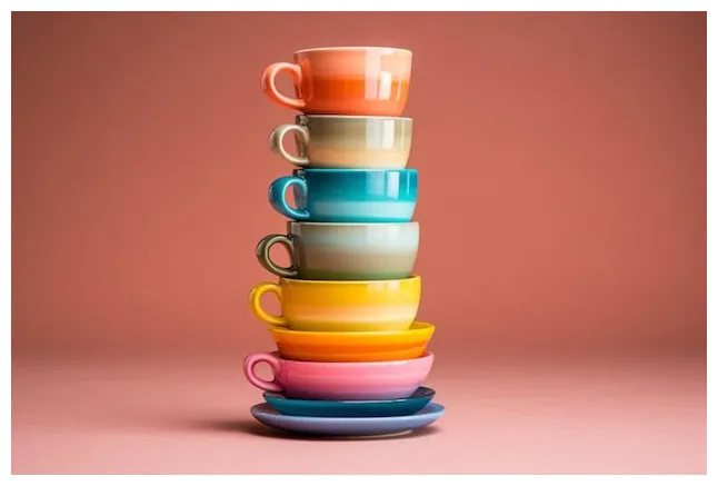 Premium AI Image | A set of colorful stacking cups