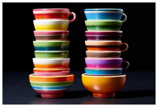 Premium AI Image | A set of colorful stacking cups