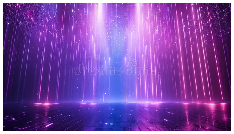 A with colour lights shining on the stage. stock