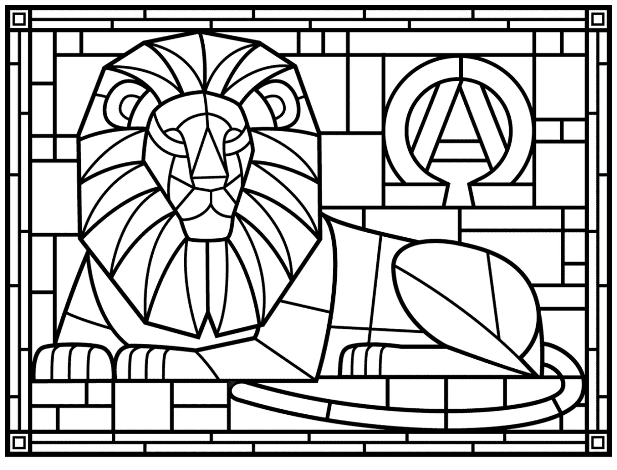 Coloring page stained glass design gadgetolpor