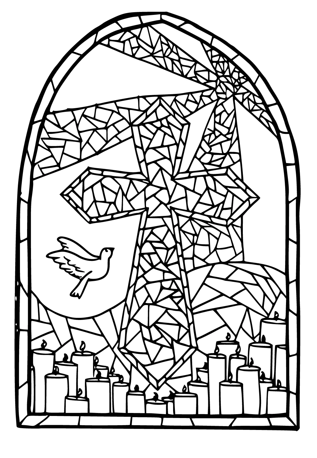 Catholic stained glass window coloring pages coloring pages