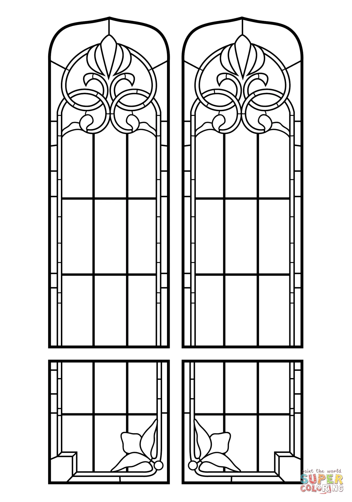 Stained glass windows coloring page free printable coloring pages printable coloring page