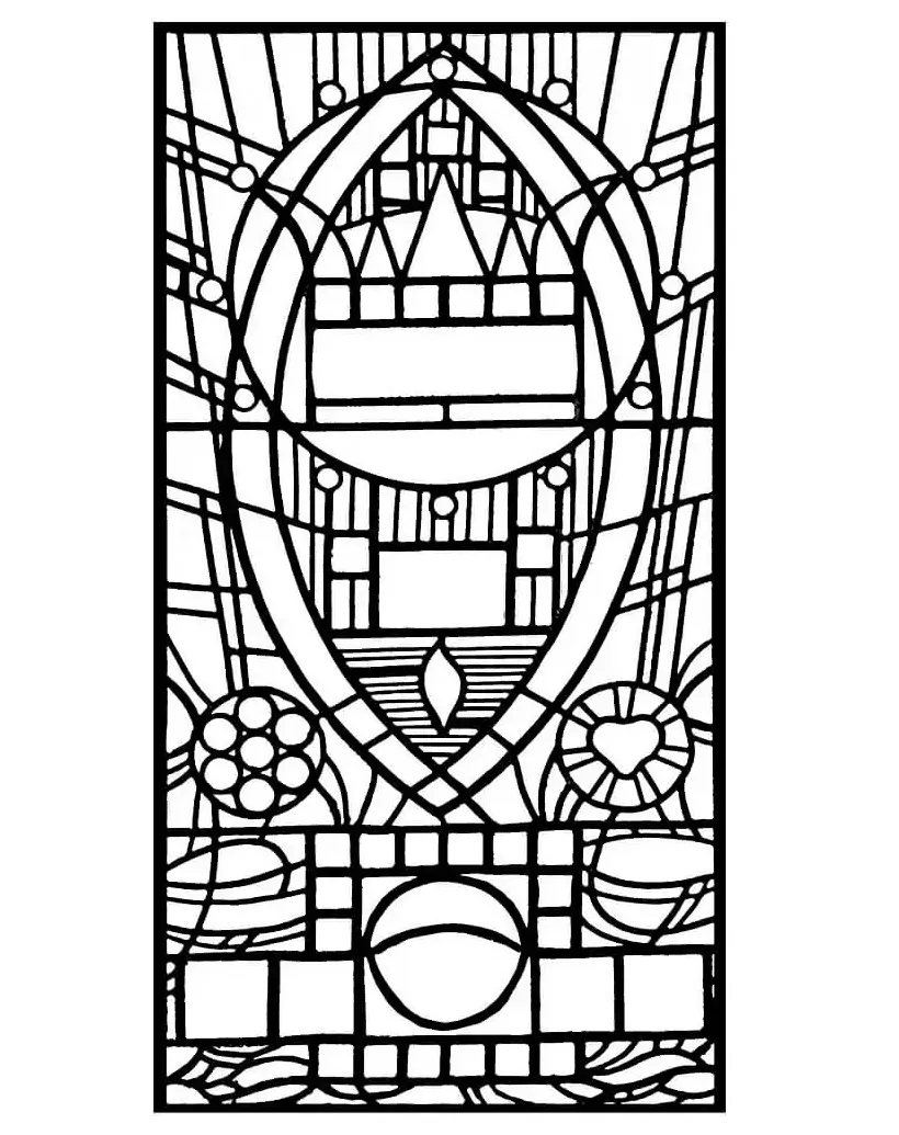 Stained Glass 3 Coloring Page - Free Printable Coloring Pages for Kids