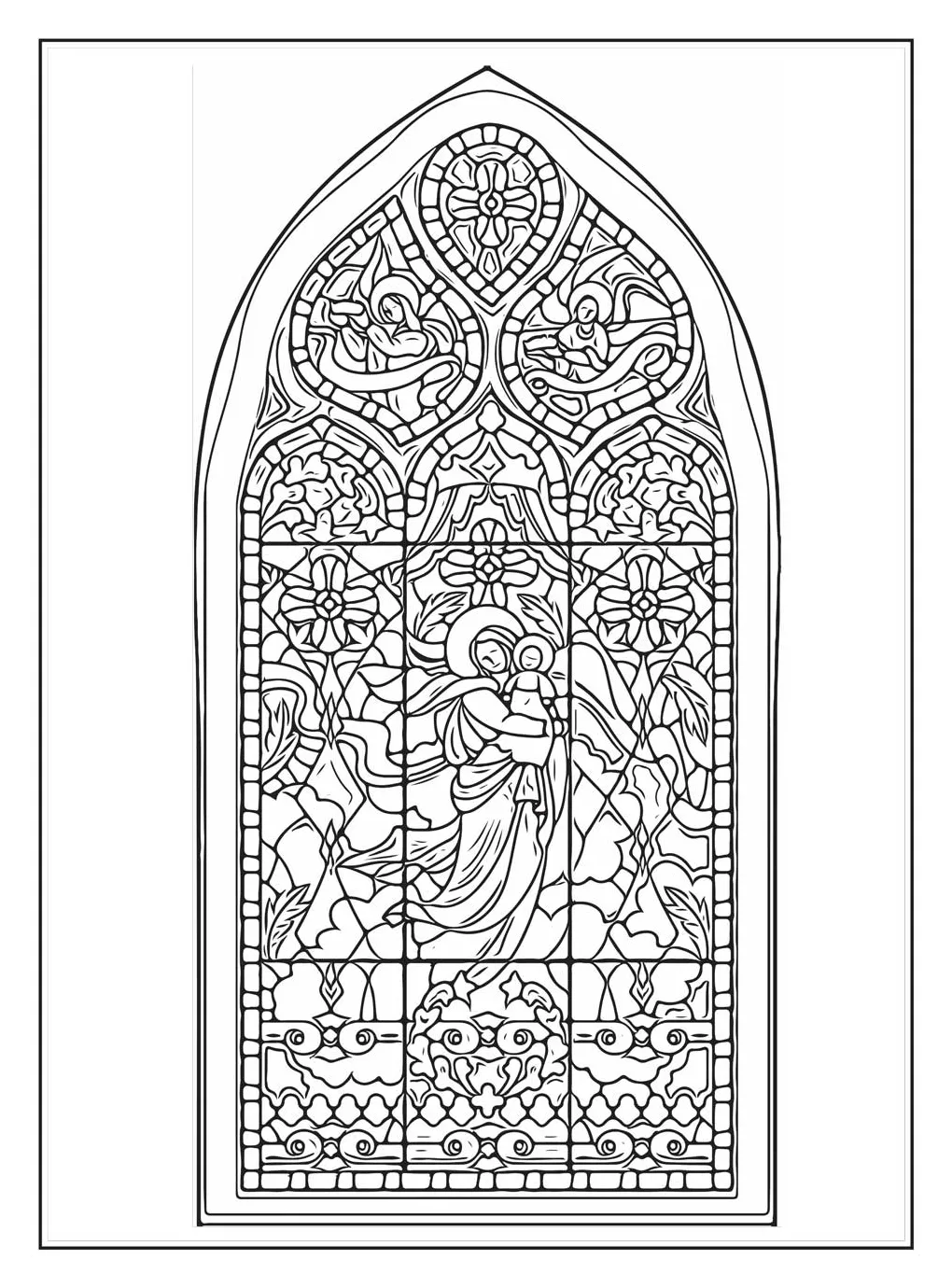 Stained Glass Coloring Page