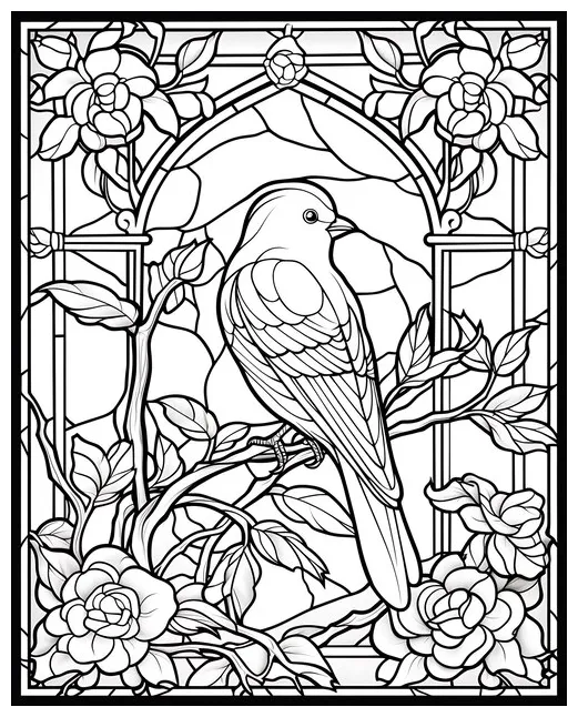 Premium Photo | Stained Glass Coloring Page Features Image