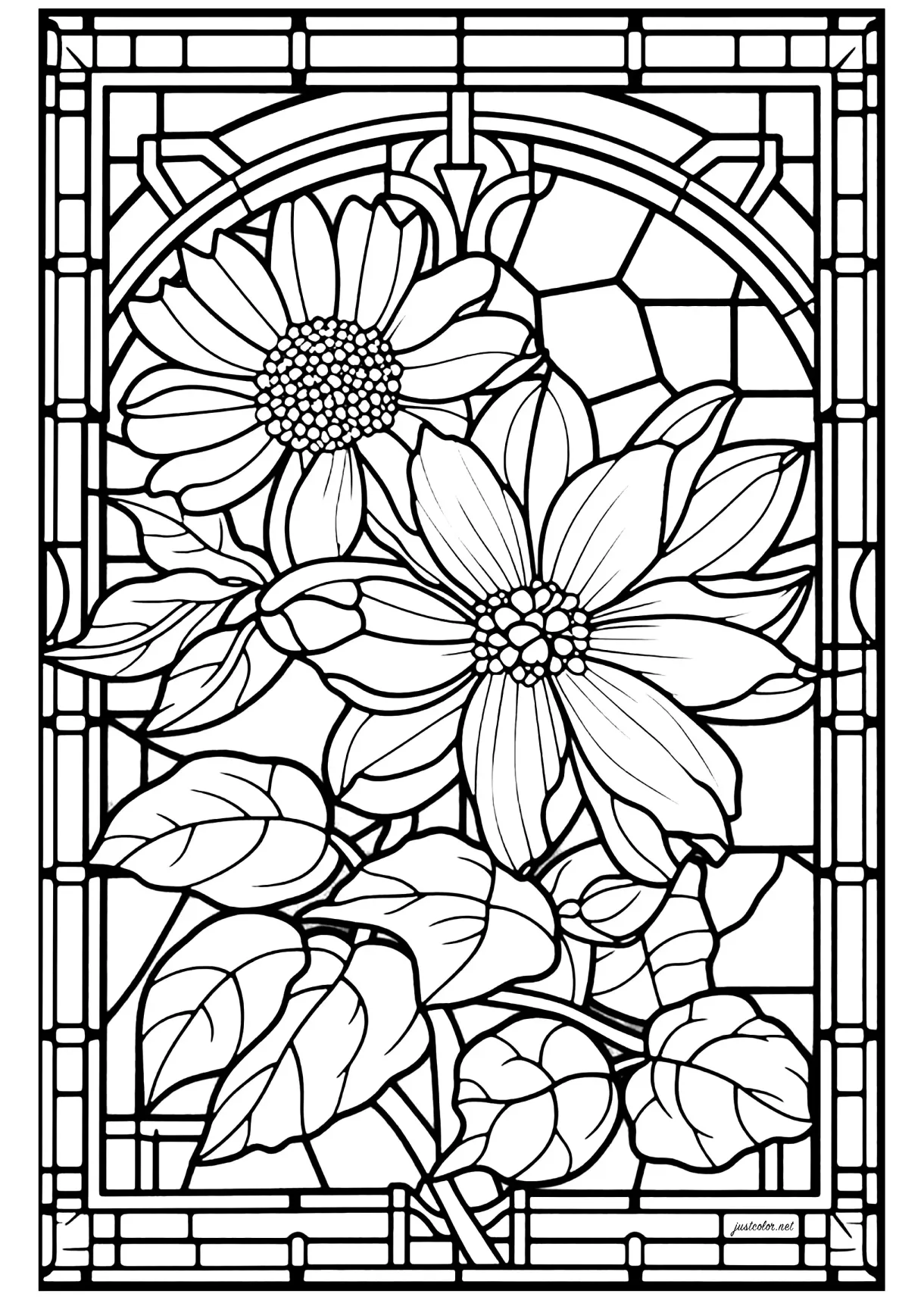 Stained Glass Coloring Page