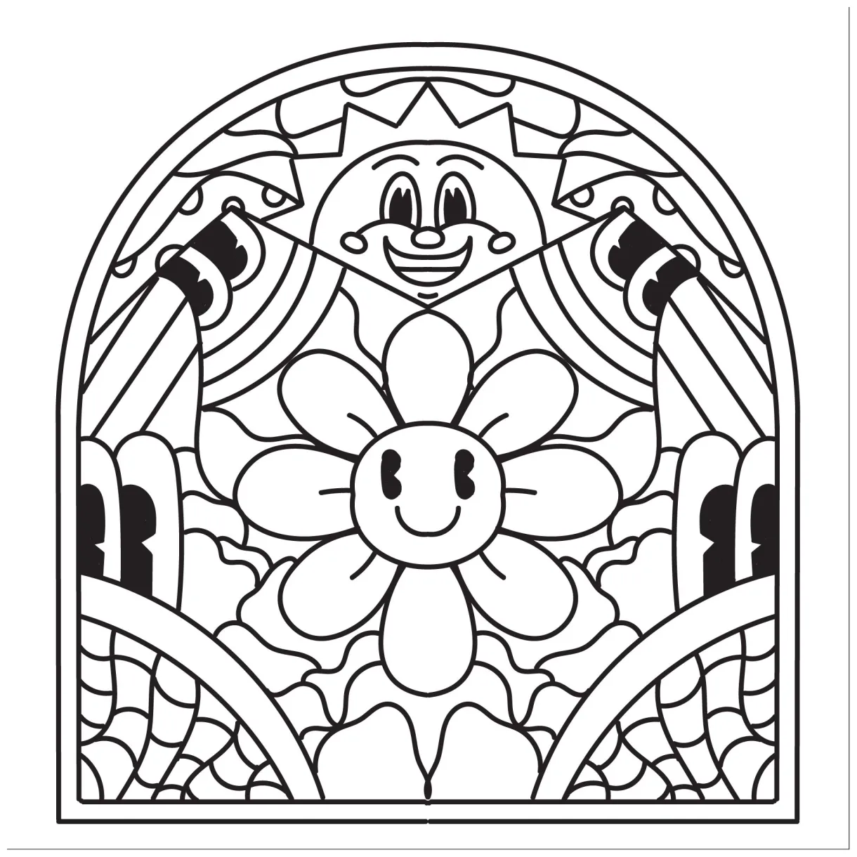 Simple Stained Glass Coloring Pages [2025]