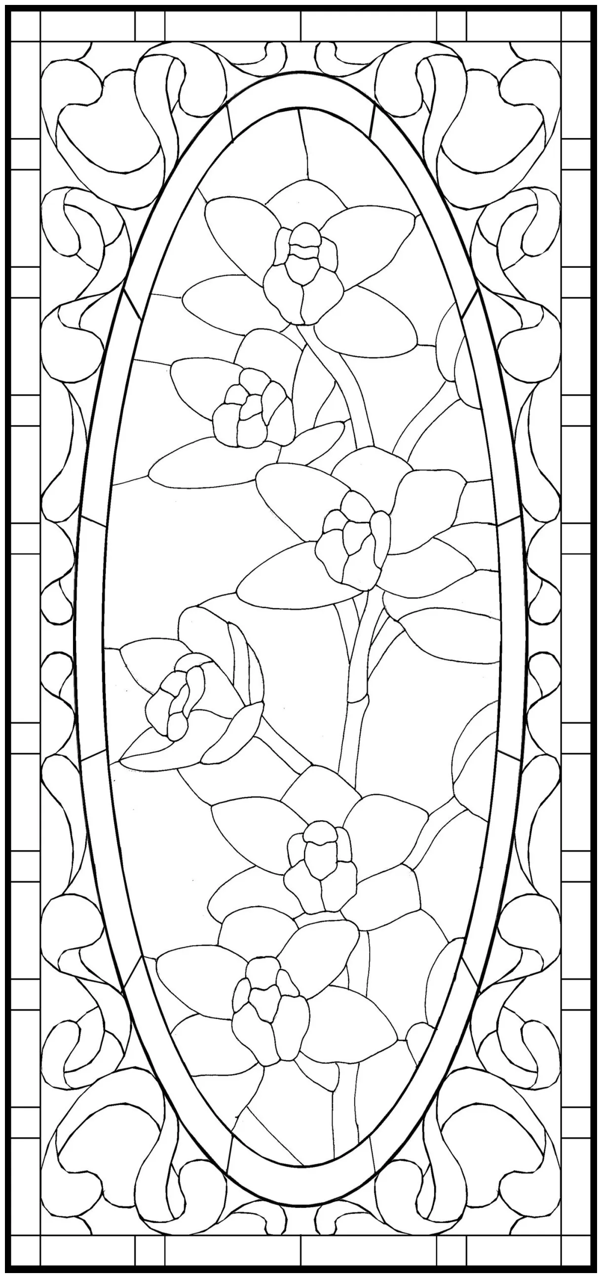 Stained glass coloring patterns coloring pages