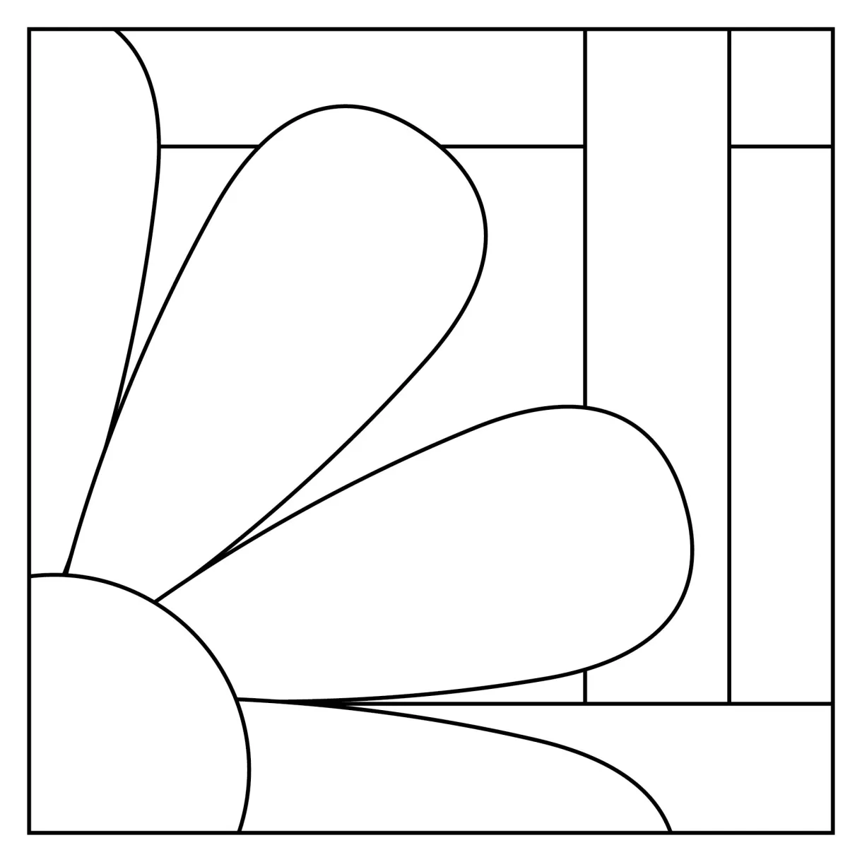 Simple stained glass type coloring page with s stained glass my