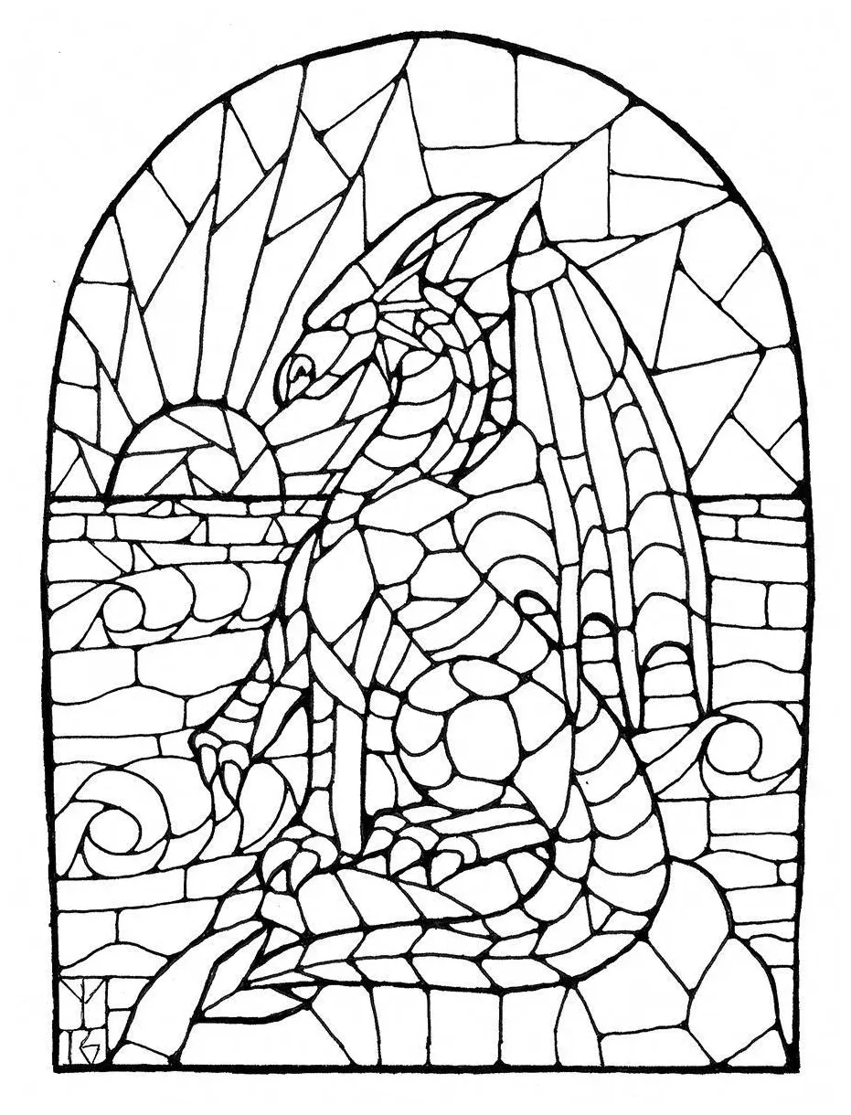 Stained glass coloring patterns coloring pages