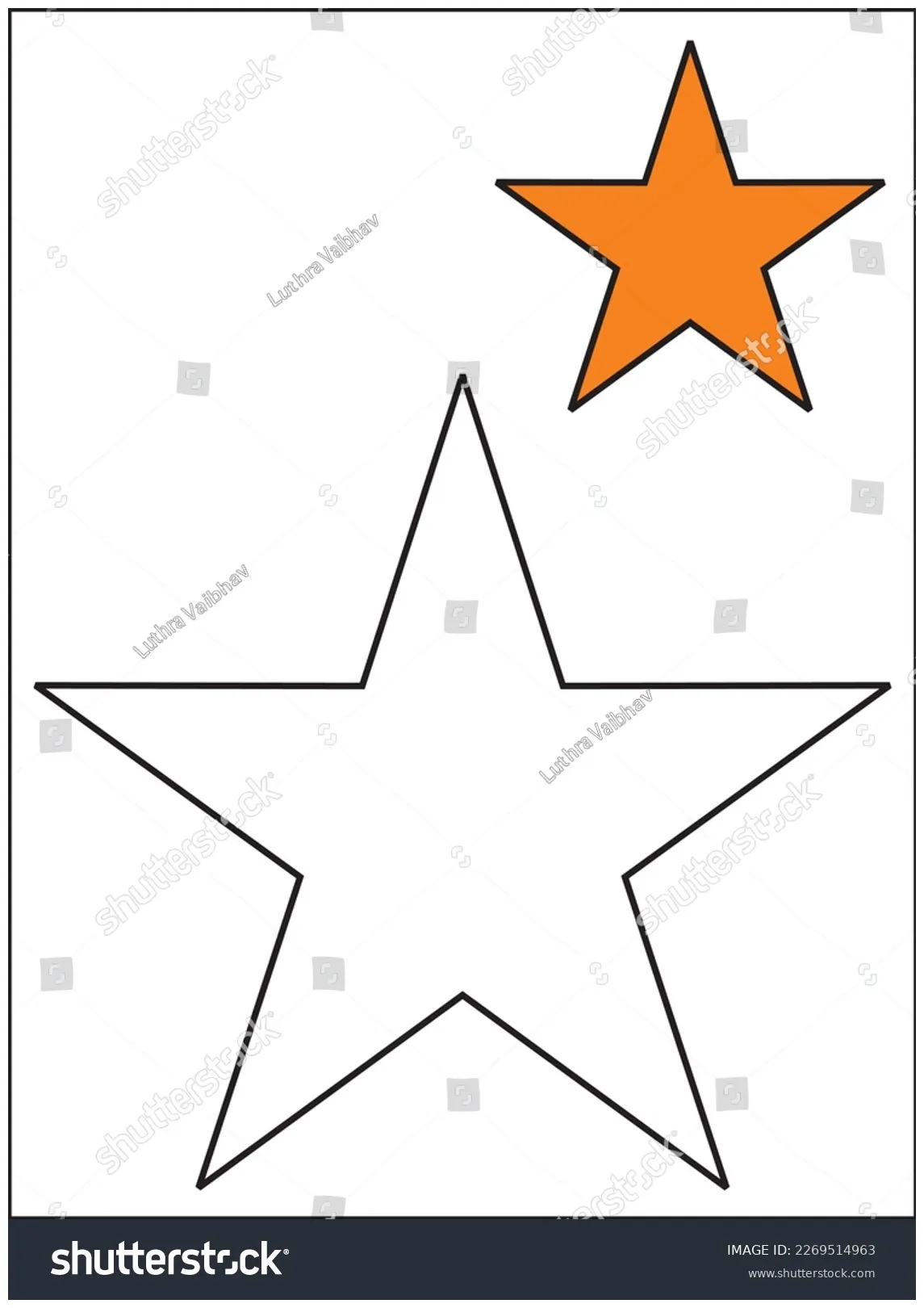 Star Coloring Page Kids Stock Vector (Royalty Free) 2269514963