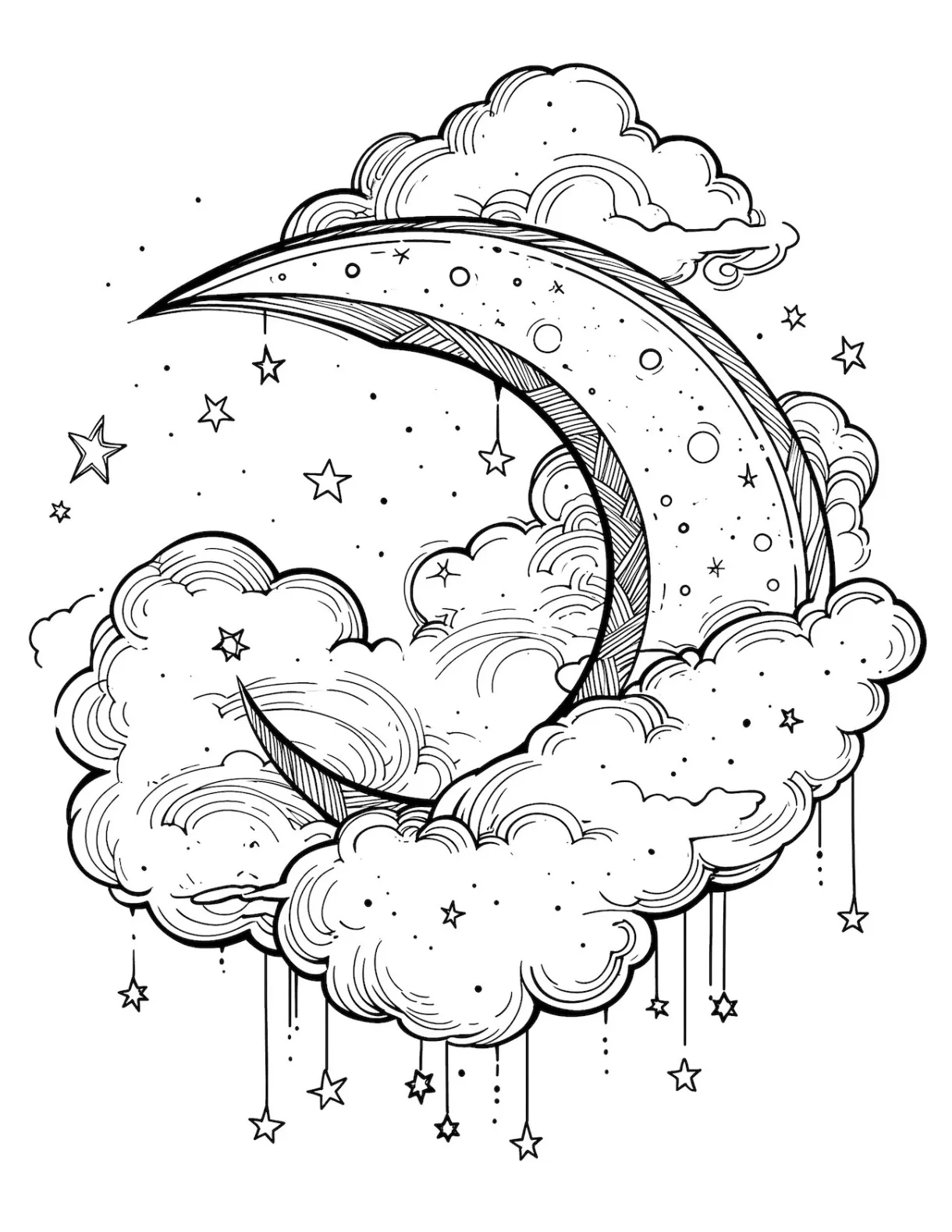 Star Sky Coloring Page Coloring Pages