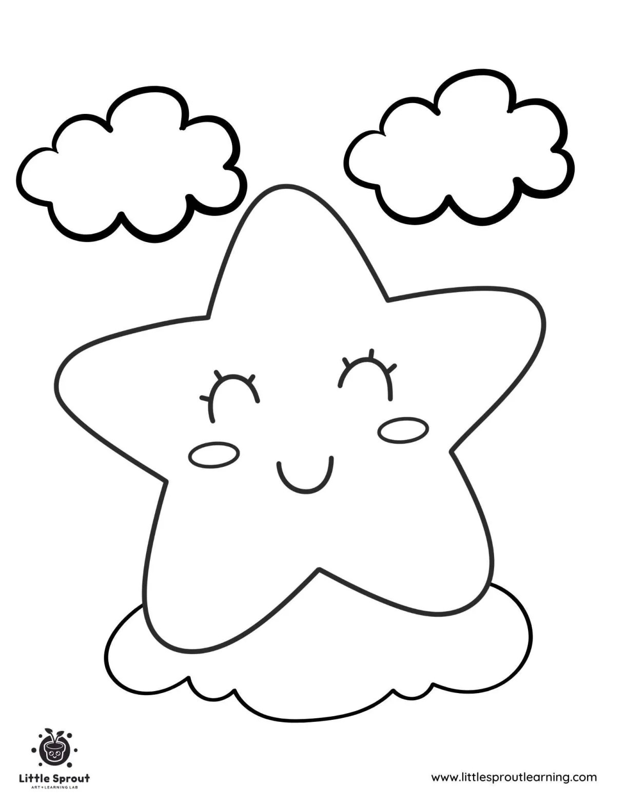 Smiling Star Coloring Page | Little Sprout Art