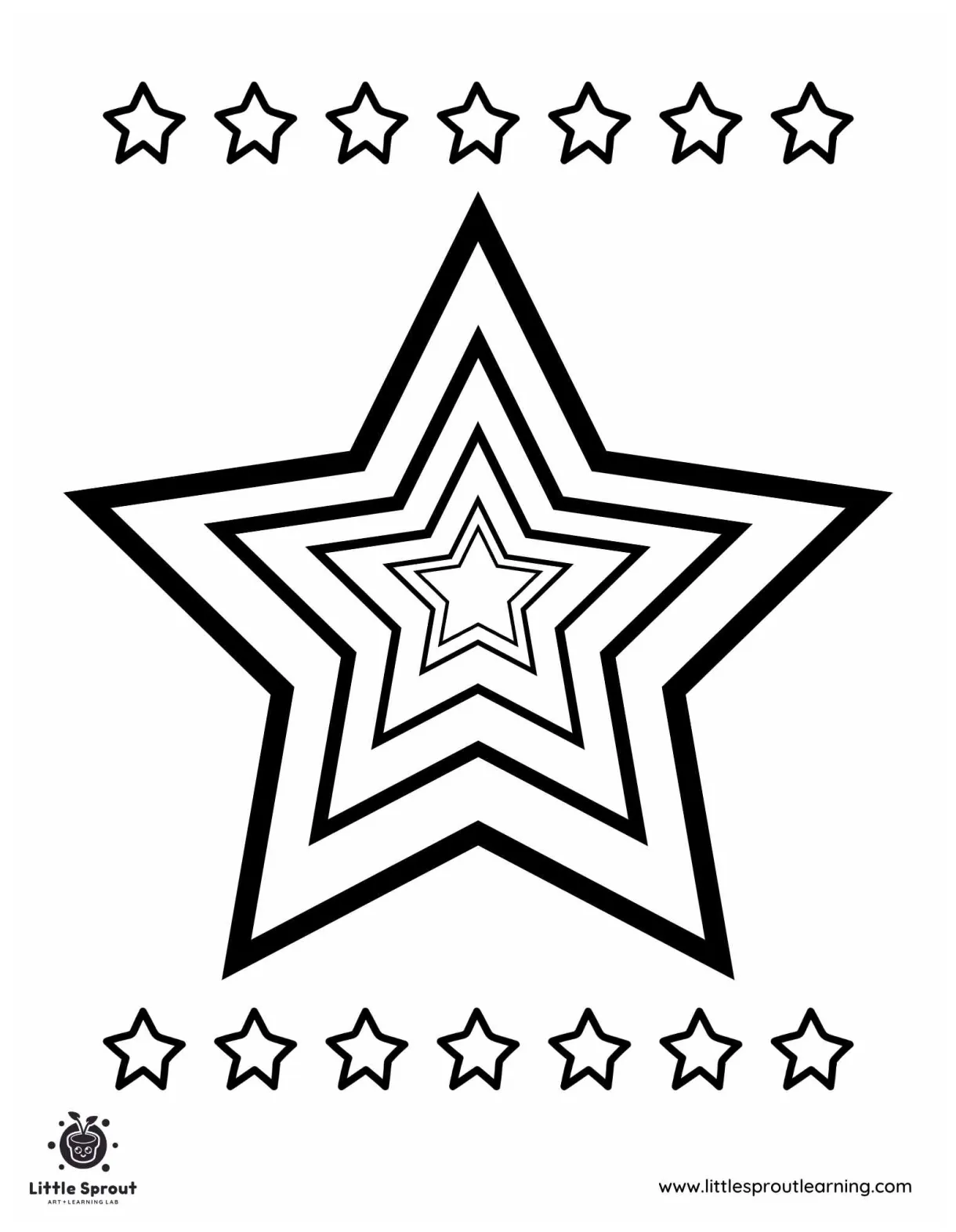 Patterned star coloring page little sprout art printable coloring page