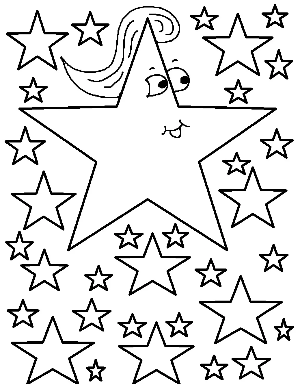 Free printable star coloring pages for kids