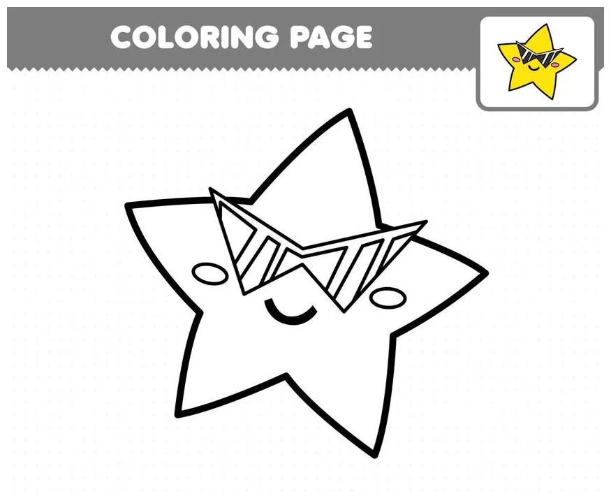 Star coloring page vector art, icons, and graphics for