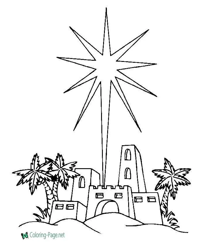 Bethlehem star coloring page coloring pages