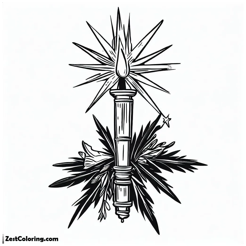 The star of bethlehem christmas candle coloring pages coloring for