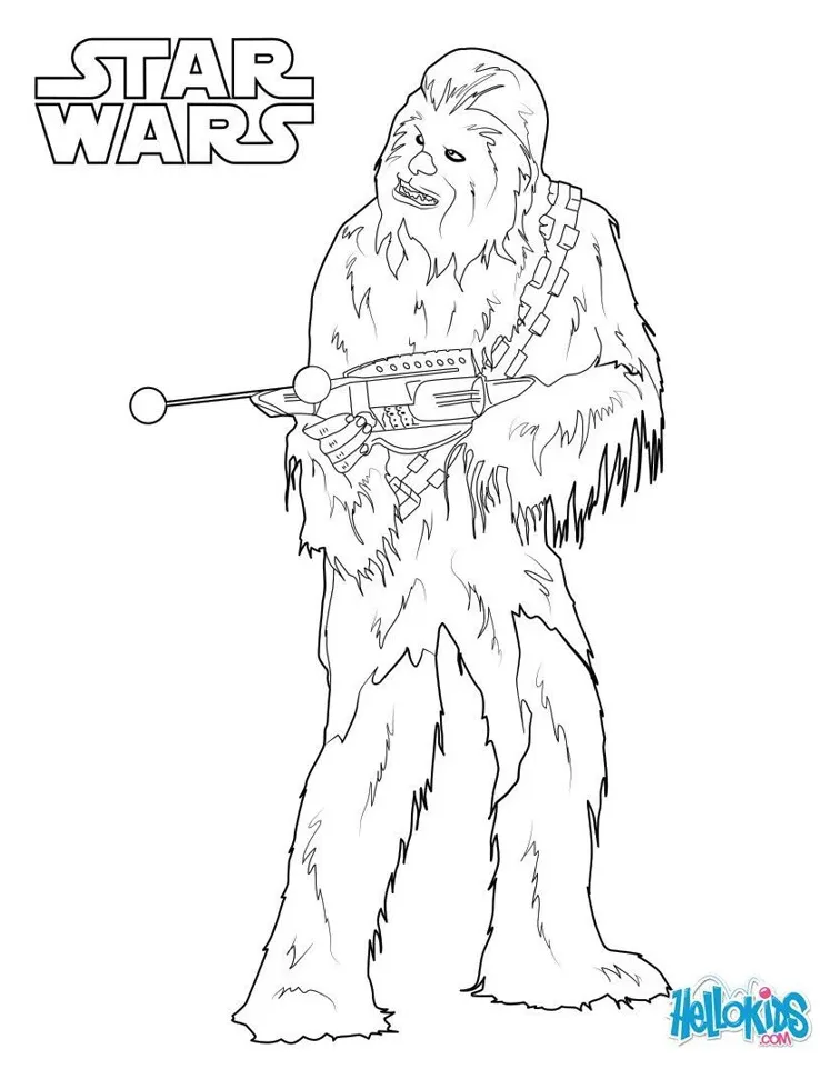 Chewbacca coloring pages hellokids star coloring pages, star