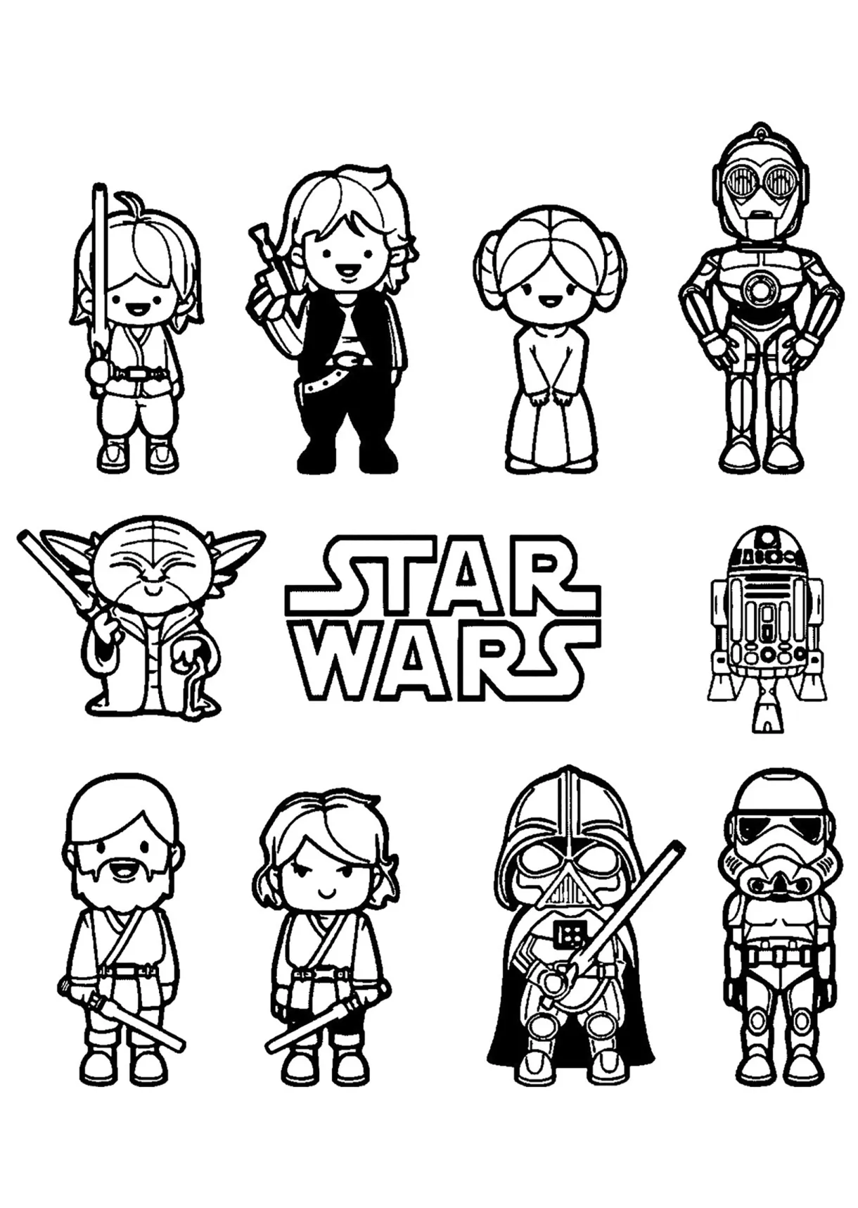 Small star wars characters star wars coloring pages for kids