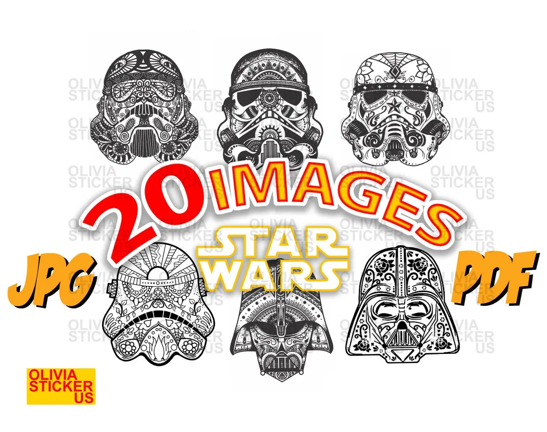 Star wars mandala helmet printable coloring page. 20 coloring pages for