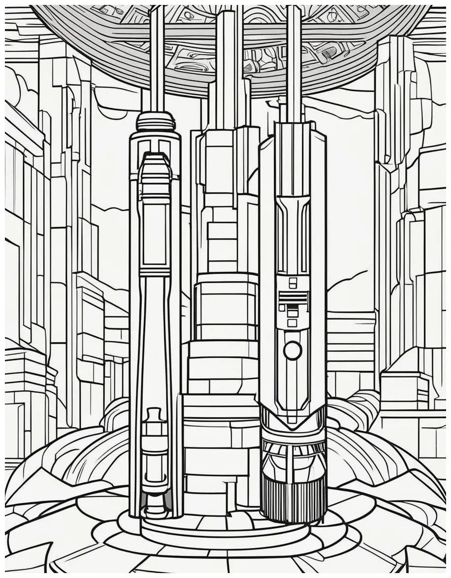 Minimalist Star Wars: Lightsaber Coloring Page