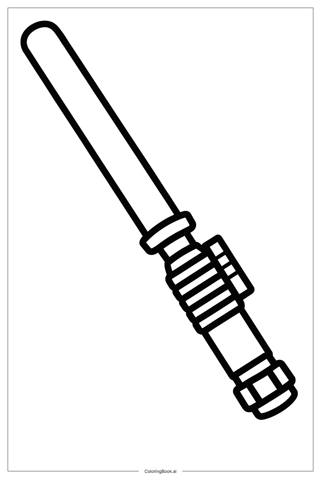 Star Wars Luke Skywalker's Lightsaber Coloring Page (Free PDF&PNG