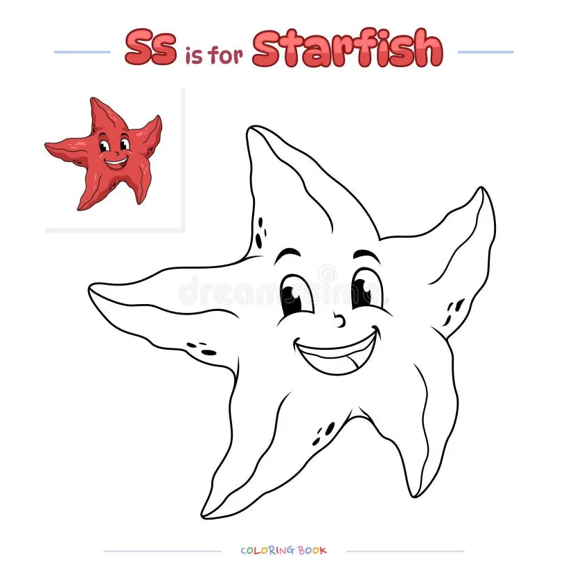 Coloring page starfish cartoon stock vector illustration of logo