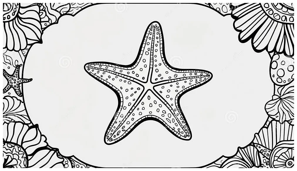 Coloring page, starfish design stock illustration illustration of
