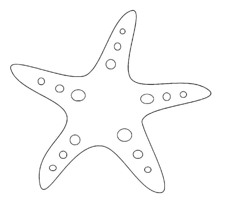 Simple starfish coloring page download, print or color online for free