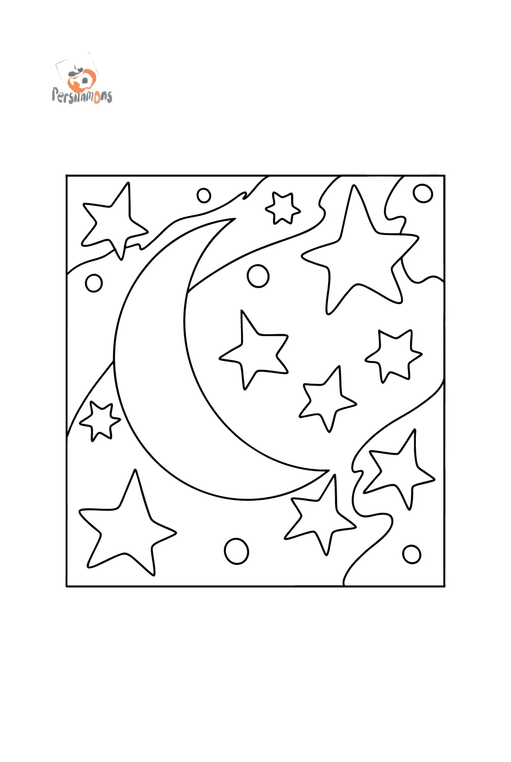 Coloring page moon and stars ♥ online and print for free!