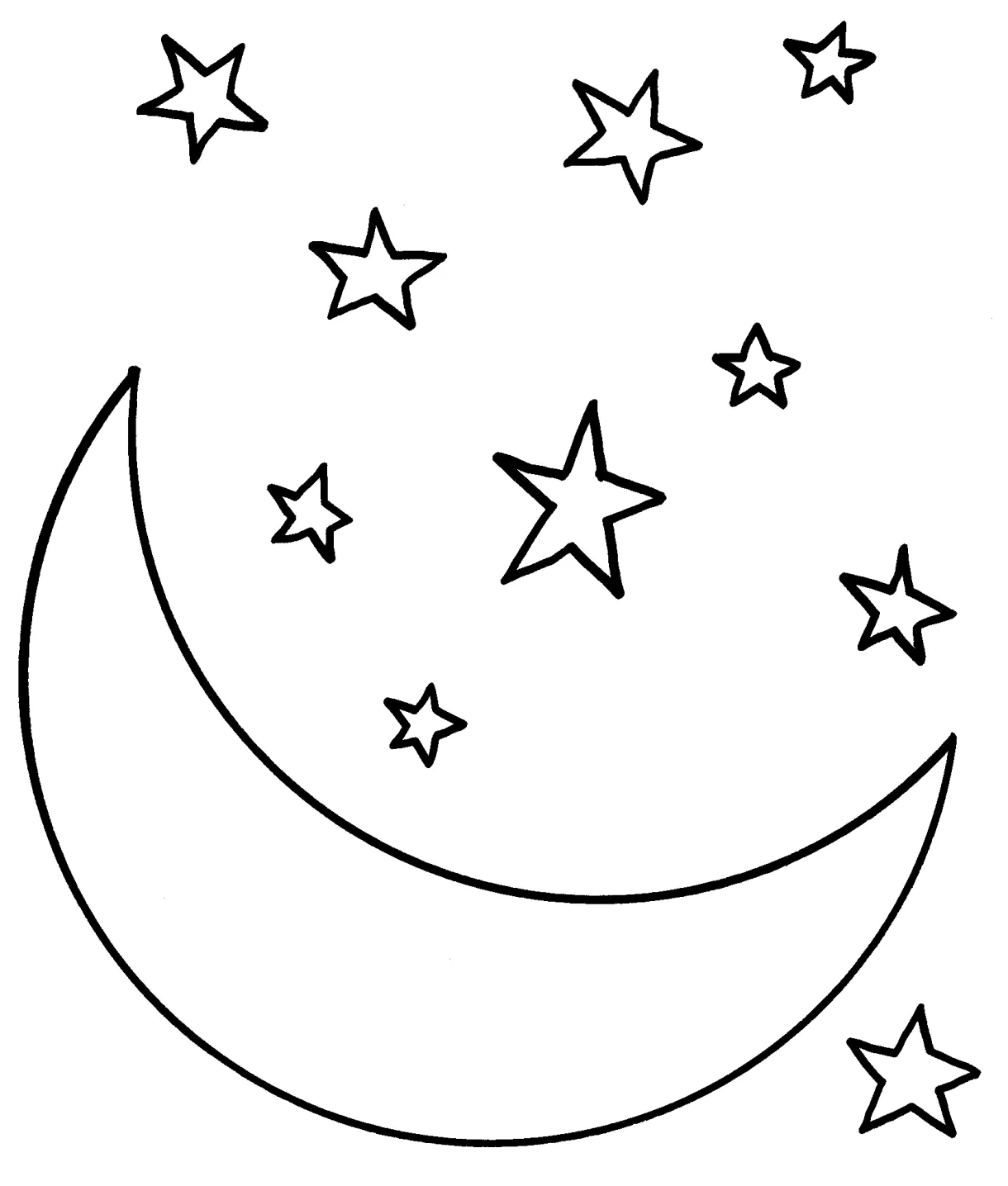 Moon and stars coloring pages printable coloring home