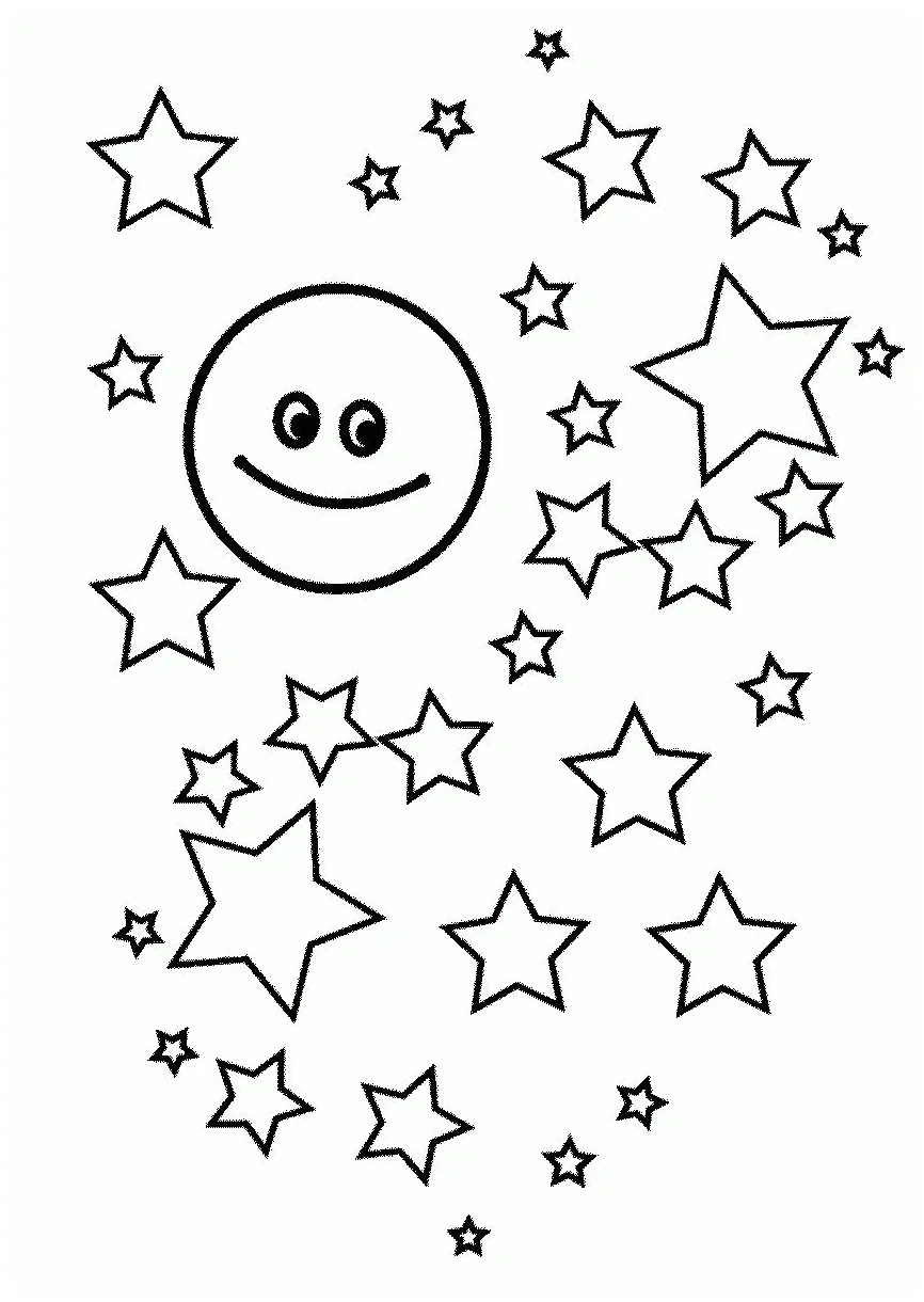 Moon and stars coloring pages printable coloring home