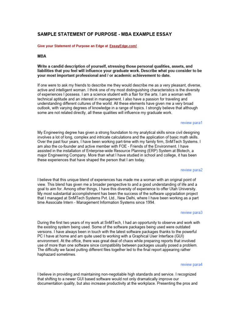 Sample Statement of Purpose | PDF | Software | Experience