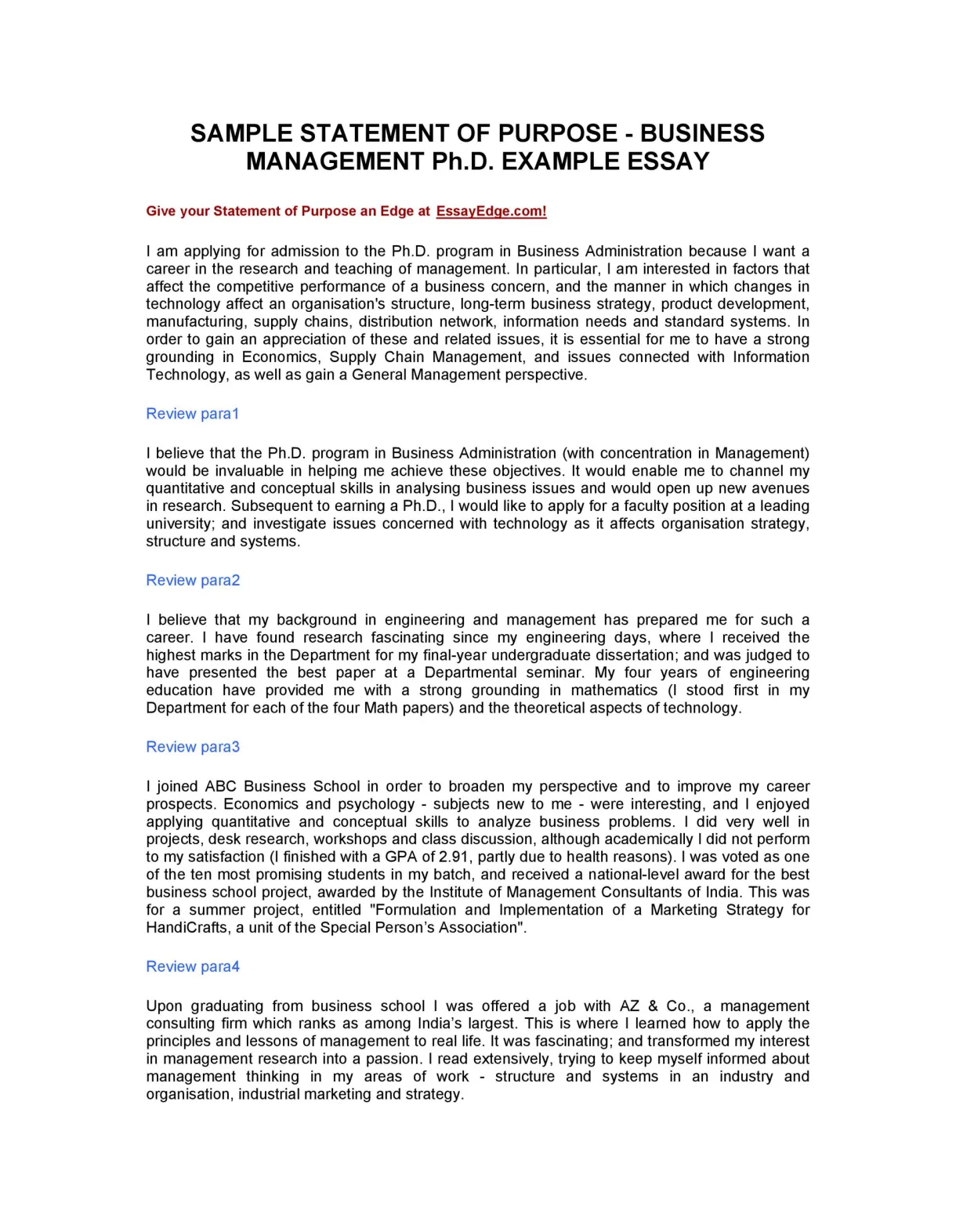 50 statement of purpose examples graduate school, mba, p ᐅ