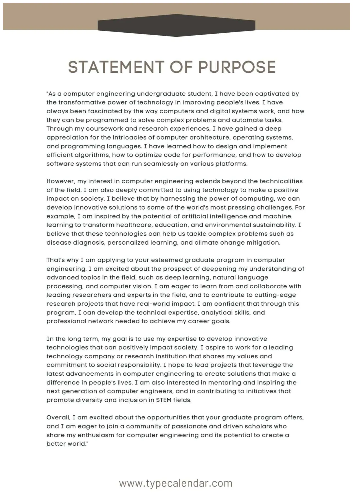 What is a statement of purpose grad infoupdate