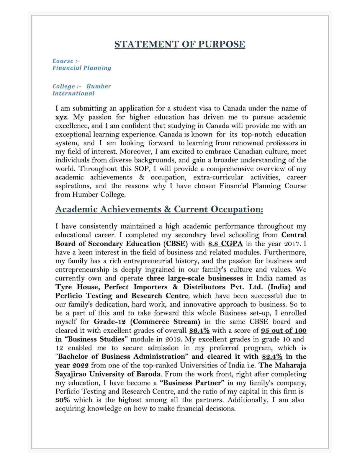 Statement of purpose edge international