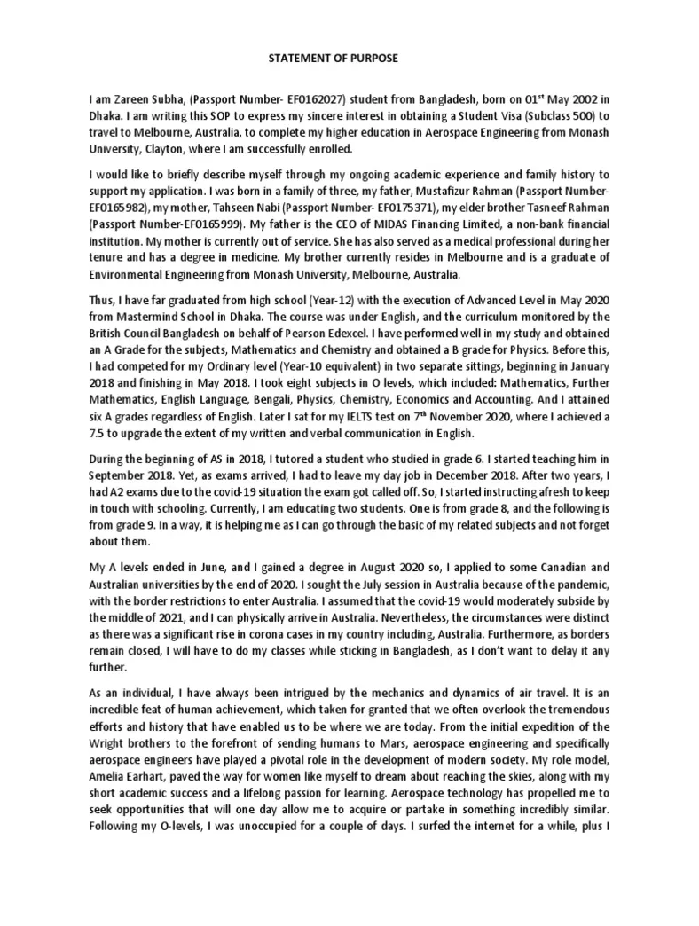 Sample statement of purpose download free pdf engineering aerospace